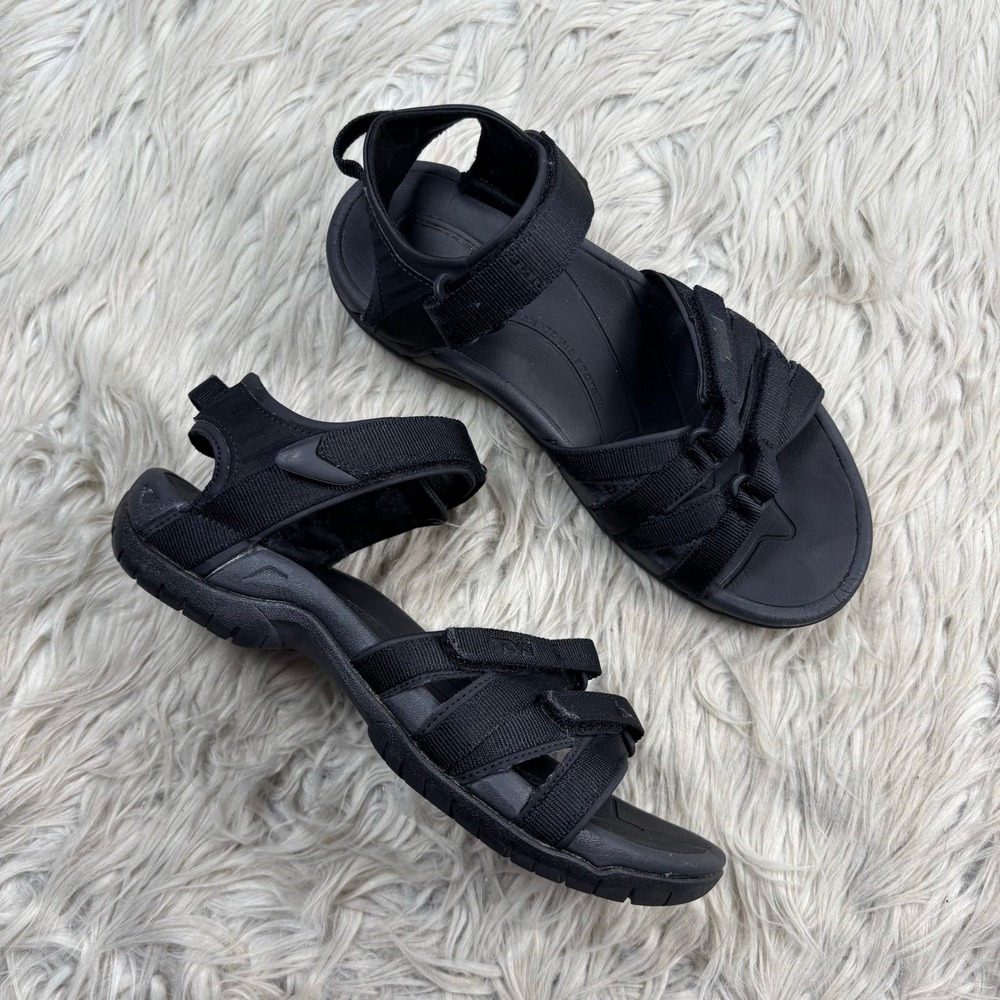 Teva Women's 7 Black Tirra Sport Sandals Hiking Camping Granola Girl Sport